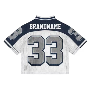 Camiseta Oversize de Malla de Poliéster con Estampado Gráfico y Cuello en V para Hombre, Estilo Jersey de Fútbol Americano OEM - Product Image 4
