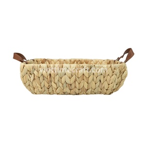 Bandeja de jacinto de agua natural con cuero, cesta rústica hecha a mano, cesta de almacenamiento y servicio para utensilios de cocina Vietnam - Product Image 3