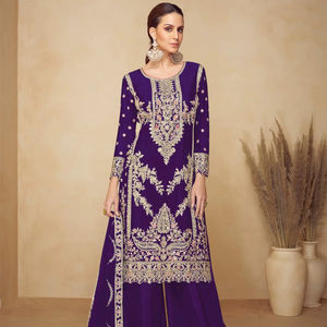 ผ้าไหมวิสโคสชีนอนเนื้อหนา พร้อมงานปักดิ้นหนักแบบปากีสถาน สำหรับตัดชุดเดรส - Product Image 1