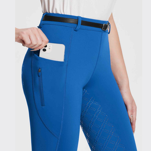 <b>Women's</b> High Rise Equestrian Pants Solid Color Slim Fit With <b>Buckle</b> Closure For Riding - Product Image 5