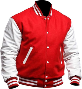 OEM Manufacturer High Quality Chenille Embroidery <b>Men</b> College Custom Baseball Bomber Letterman Crop <b>Leather</b> Varsity <b>Jacket</b> - Product Image 2