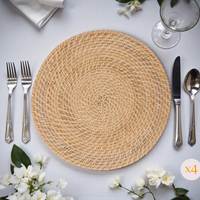 Napperon rond en bambou fait main, élégant et le plus vendu au monde, 400 mm, style bohème, tapis et sous-plats