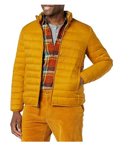 Men's Winter Puffer Jacket with Front Logo Stand Collar Zipper Closure Solid <b>Pattern</b> OEM Service - Product Image 5