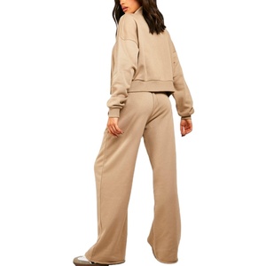 Diseño único Premium recortado cremallera alta calidad chándal Mujer dos piezas conjunto Fitness gimnasio ropa deportiva chándal para mujer - Product Image 4