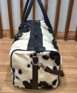 Sac de voyage pliable en cuir véritable de vache avec poils, léger et durable, capacité 20-35L, modèle LHODB-0012 - Product Image 4