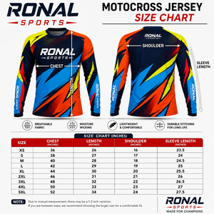 RONAL SPORTS Jersey de Motocross Unisex de Manga Larga Sublimado, Secado Rápido, Algodón/Poliéster, Transpirable, Talla Grande, Camiseta de Carreras para Adultos - Product Image 6
