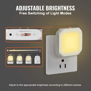 4 Pack Led Nachtlampje 0.6W 3000K Zacht Wit Zonsondergang Sensor Voor Slaapkamer Badkamer Gang - Product Image 5