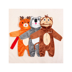 <b>Cute</b> <b>Bear</b> Hooded Romper For Infants Winter Faux Fur Soft One Piece With Applique Paws And Ears Unisex Full Sleeve - Product Image 6