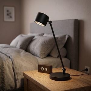 Minimalist Black Metal Desk <b>Lamp</b> E27 LED Adjustable Reading Light 3000K Warm White KTT-230906-27 ODM OEM Factory Vietnam Origin - Product Image 5