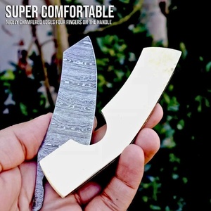 Premium Handmade Damascus Steel Folding Pocket <b>Knife</b> <b>Bone</b> <b>Handle</b> Leather Sheath Wholesale Utility Hunting <b>Knives</b> A&M ENTERPRISES - Product Image 5