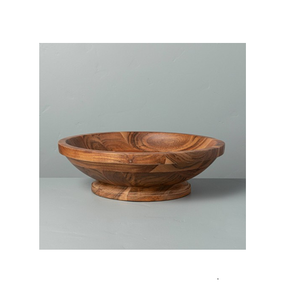 Tazón de madera de diseño clásico, tamaño grande, para ensaladas, postres, uso en mesa, tazón de madera natural para servir, al mejor precio. - Product Image 1