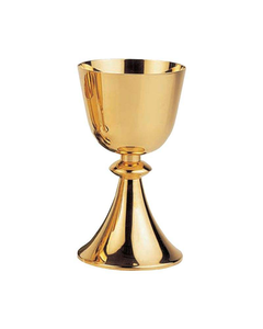 Cáliz Religioso de Latón para Iglesia, Diseño Redondo Martillado con Incrustación de Cruz Auténtica, Fundición de Metal de Alta Calidad, Acabado Pulido Brillante - Product Image 3