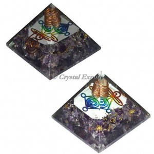 Pierre d'énergie de guérison naturelle Pierre de cornaline Imprimé Chakra Symbole Orgone Pyramide pour la méditation et le fengshui - Product Image 2