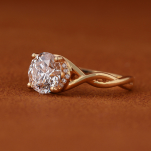 Round Cut Lab Grown Diamond Engagement Ring 14KT <b>Solid</b> Yellow Gold IGI Certified 2.00 CT Split Shank Solitaire Wedding Ring - Product Image 3