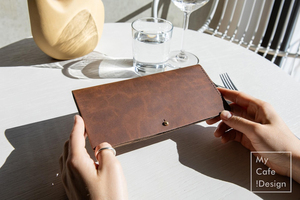 Elegante Carpeta de Cuero Genuino para Facturas, Presentador de Comandas para Restaurantes, Venta Caliente, Logotipo Personalizado en Relieve, Bloc de Recibos para Camareros LBH-0043 - Product Image 2