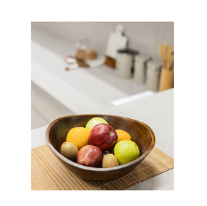 Tazón de madera para aperitivos, diseño clásico, tazón de vidrio para servir dulces, frutas, frutos secos, tazón versátil para alimentos. - Product Image 1