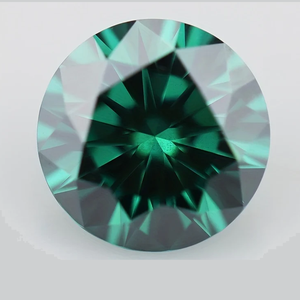 Moissanite ronde verte de haute qualité, diamant synthétique cultivé en laboratoire, moissanite en vrac, diamant de qualité excellente, clarté VVS, grossiste - Product Image 3
