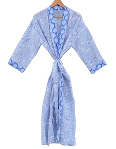 เสื้อแจ็กเก็ตสตรีแฟชั่นสไตล์โบฮีเมียน,แขนยาวพิมพ์ลายสีฟ้า - Product Image 4