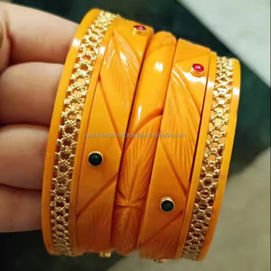 กำไลเรซินทำมือคลาสสิกสีสดใสที่มีเพชรไข่มุกแสดงศิลปะสวมใส่ได้สวย - Product Image 1