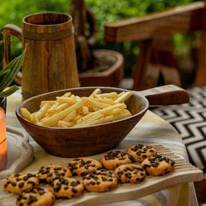 Elegant Serving Bowl with Handle for Snacks Salads Home Dining Decor - Product Image 3