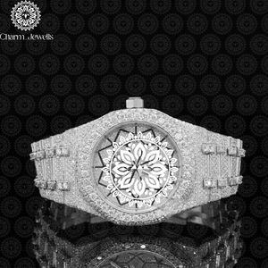 Montre de luxe pour homme Charm_Jewells en acier inoxydable, boîtier de 40 mm, mouvement mécanique analogique, étanche 10 bars, date automatique, fermoir déployant - Product Image 6