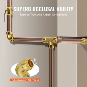 Raccordi per Aria Compressa in Ottone da 1/2 Pollice per Impieghi Gravosi, 12 Pezzi, Raccordi a Gomito a Innesto Rapido per Tubi e Tubi Flessibili Idraulici - Product Image 6