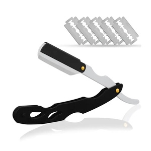Professional Brand <b>Single</b> <b>Blade</b> Stainless Steel <b>Razor</b> Plastic Handle Non-Disposable Barber Salon Use Male Face Shaving Right - Product Image 5