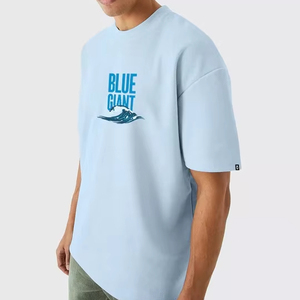 Camiseta Oversize de Algodón para Hombre con Hombros Caídos, Manga Corta, Estampado Gráfico en Contraste, Estilo Urbano Casual, Top Holgado - Product Image 1