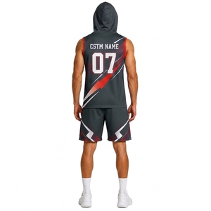 7v7ฟุตบอลแบบไม่มีแขนเสื้อมีฮู้ดเครื่องแต่งกายทีมสั่งทำได้ - Product Image 1