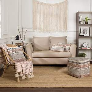 Puf Otomano Ecológico de Diseño Bohemio, Hecho a Mano, Estilo Nórdico Marroquí, Funda para Reposapiés - Product Image 1