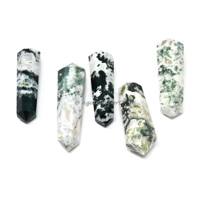 Pierre précieuse naturelle Cristal sculpté Point Aventurine verte Double terminaison Crayon cristal Point quartz vert - Product Image 6