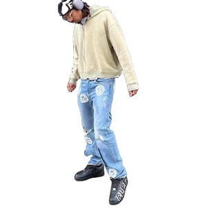Nouveau élégant à la mode respirant hommes fermeture éclair sweats à capuche surdimensionné Boxy lâche goutte épaule vêtements décontractés utilisation lourde pour l'hiver - Product Image 3