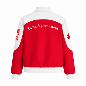 Delta |   Sigma |   Chaqueta de Carreras de Sarga de Algodón Theta Sorority para Mujer, Chaqueta de Béisbol Deportiva, Chaqueta de Motociclista de Alta Velocidad - Product Image 3