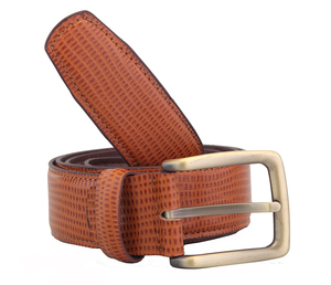 Ceinture en cuir véritable avec logo personnalisé imprimé, légère, texture douce, ceinture en cuir raffiné pour un look business décontracté - Product Image 1