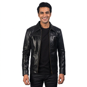 Classic College Style trucker Leather Jackets Best Design <b>Men</b> Winter Custom Design Leather jacket for <b>men</b> - Product Image 1