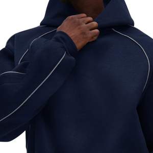 Sudadera con Capucha Premium para Hombre, Talla Grande, con Ribete en Contraste, Forro Polar Ecológico, Resistente al Viento, 280g, Logotipo Personalizado, Costura Invertida - Product Image 3