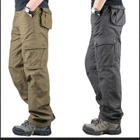Unisex Günlük İş Pantolonu Hafif Pamuklu Düz Paça Pantolon Büyük Cepli Elastik Bel Nefes Alabilen Yansıtıcı Günlük Giyim