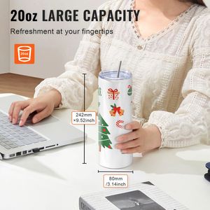 Set di 8 Tumbler in Acciaio Inox da 20 oz per Sublimazione, Bicchieri Sottili a Doppia Parete in Acciaio Inox per Sublimazione - Product Image 5