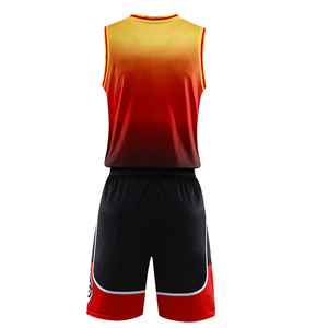 Uniforme de basket-ball personnalisé pour hommes, maillot sans manches à dégradé de couleurs avec short à taille élastique, tissu respirant et à séchage rapide, vêtements de sport - Product Image 4