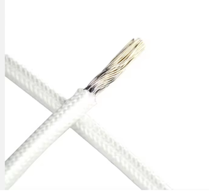 Cable de Silicona y Fibra de Vidrio Trenzado de 4mm2, Cable de Alimentación de Alta Temperatura 200C Blanco y Rojo - Product Image 1