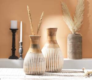 Vase à fleurs en bois de style vintage fait à la main pour un mariage rustique ou une décoration intérieure avec des fleurs fraîches ou artificielles - Product Image 6