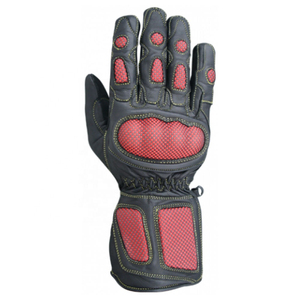 Gants de moto en cuir, gants de protection intégrale pour la conduite, avec paume renforcée et protection des articulations, manchette longue - Product Image 2