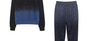 Ensemble de survêtement dégradé avec imprimé étoiles, sweat-shirt en coton et pantalon de jogging décontracté pour l'automne, manches longues, pantalon à cordon de serrage - Product Image 4