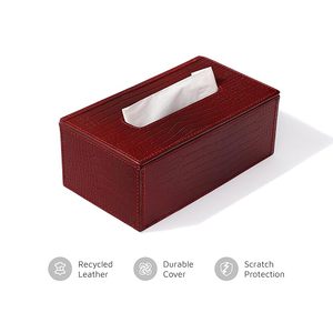 Handcrafted Leather Tissue Holder Box Luxury Tissue <b>Paper</b> Box for Home Office Bathroom <b>Kitchen</b> & Car Maroon Leather Tissue Box - Product Image 6