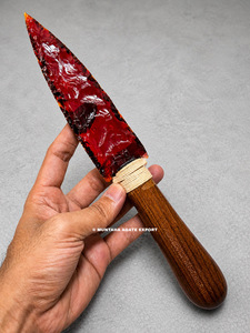 Daga de Obsidiana Roja Pulida a Mano de 10 Pulgadas con Mango para Rituales Paganos, Cristal Curativo, Recuerdo, Decoración del Hogar - Product Image 3