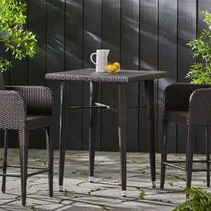Tavolo da Bar Quadrato in Vimini da Esterno 32 Pollici - Product Image 4