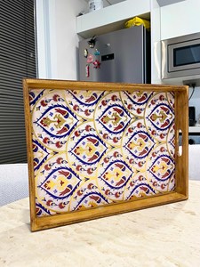 Luxury Durable Eco-Friendly Polished Solid Wooden Handcrafted <b>Rectangle</b> Serving Tray Handles <b>Coffee</b> <b>Table</b> Party Wedding Birthday - Product Image 3