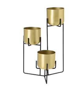 Soporte para Macetas de Metal Hecho a Mano por Artesanos Indios, Decoración de Jardín para Exteriores, Accesorios de Decoración de Jardín, Soporte para Macetas Dorado - Product Image 4