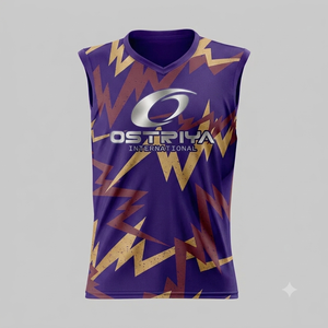 Camiseta Deportiva de Verano para Hombre, Cuello en V, Sin Mangas, 100% Poliéster, Tejido de Punto, Secado Rápido, Transpirable, Corte Regular, Venta al Por Mayor - Product Image 4