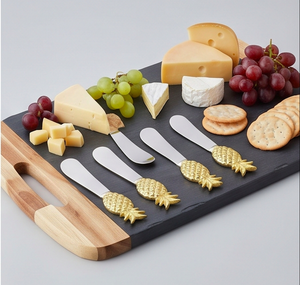 Pineapple Handle Cheese <b>Knife</b> Set Stainless Steel Blade Gold Silver <b>Spreader</b> 4 Pieces For Kitchenware - Product Image 5